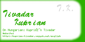 tivadar kuprian business card